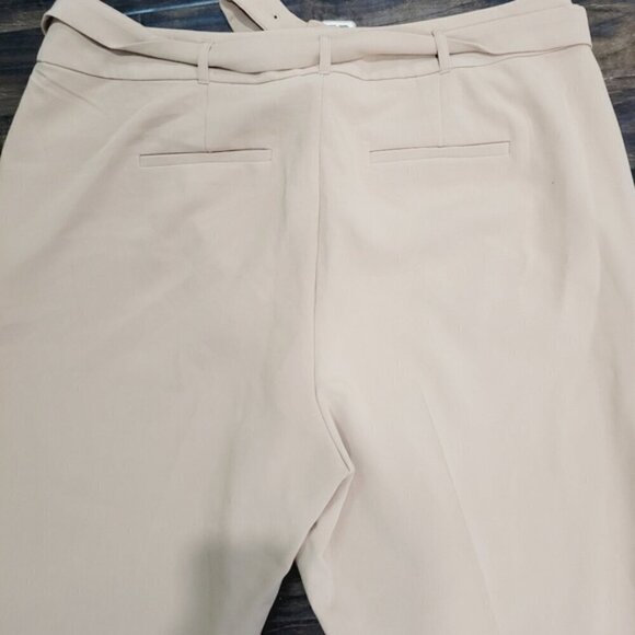 Torrid belted straight leg trouser pant woven beige - Picture 8 of 10